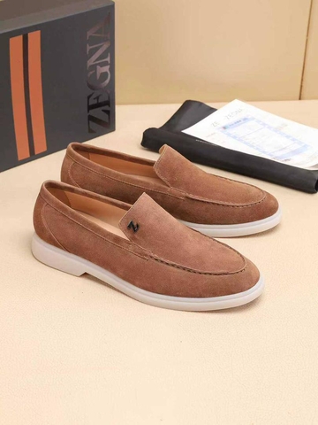 Ermenegildo Zegna лоферы мужские натуральная замша летние весенние / осенние коричневые люкс 945987WM