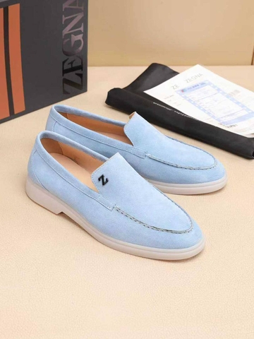 Ermenegildo Zegna лоферы мужские натуральная замша летние весенние / осенние голубые люкс 288769IM