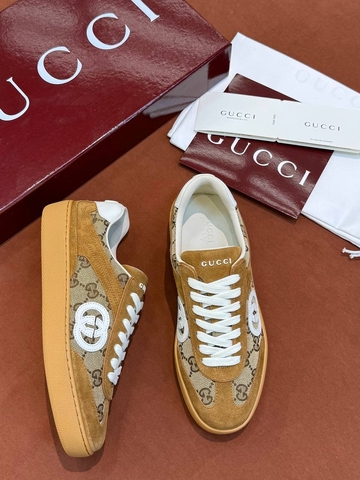 Gucci кроссовки женские натуральная замша летние весенние / осенние оранжевые премиум 190985LI