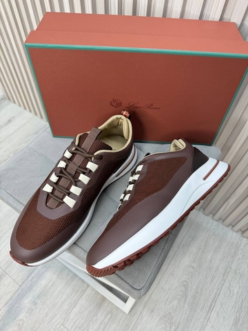 Loro Piana кроссовки мужские текстиль резина весенние / осенние коричневые премиум 188647MC