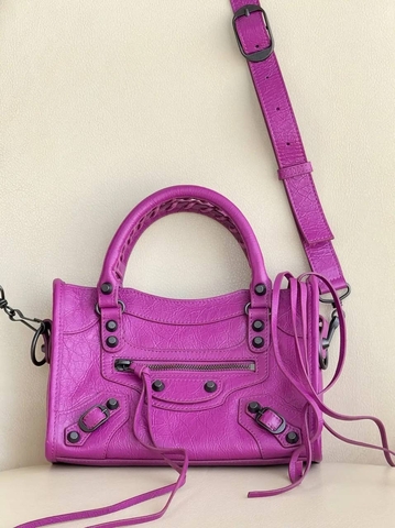 Balenciaga сумка женские натуральная кожа розовые фиолетовые премиум 271250OH