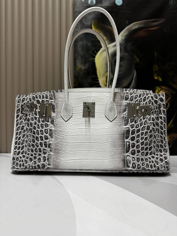 Hermes сумка женские натуральная кожа серые белые микс люкс 401917VN