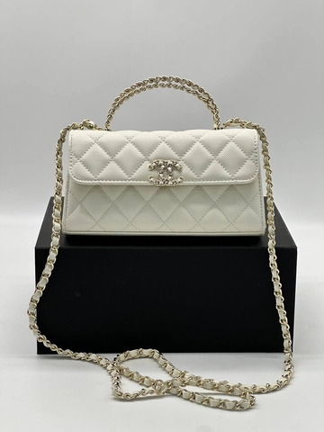 Chanel сумка женские натуральная кожа белые премиум 266446AP