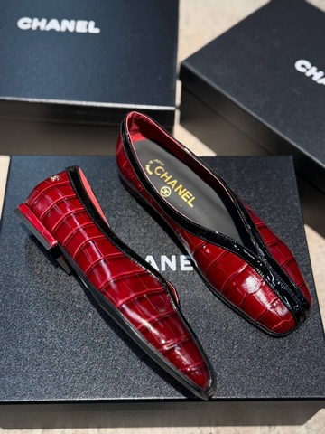 Chanel балетки женские натуральная кожа летние весенние / осенние красные премиум 934906OX