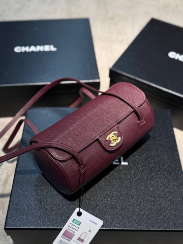Chanel сумка женские натуральная кожа бордовые премиум 528562ET