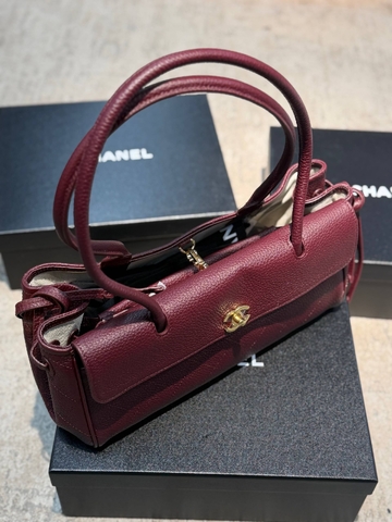 Chanel сумка женские натуральная кожа бордовые премиум 549175PC