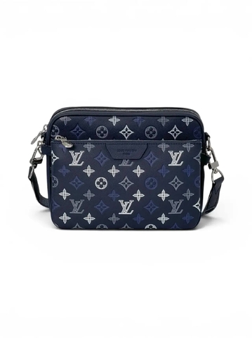 Louis Vuitton сумка мужские канва натуральная кожа синие премиум 742038UU