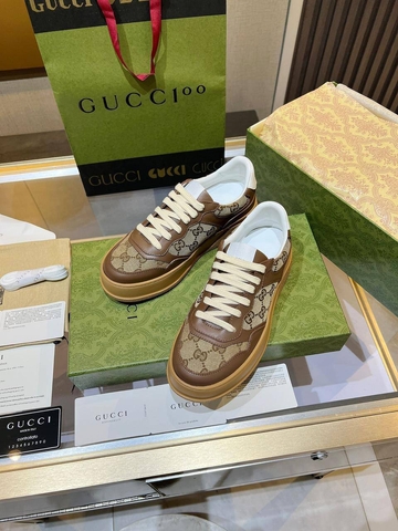 Gucci кроссовки женские натуральная кожа летние весенние / осенние коричневые премиум 177010RU