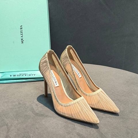 Aquazzura туфли женские текстиль летние весенние / осенние бежевые премиум 309608AO