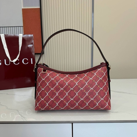 Gucci сумка женские канва натуральная кожа красные люкс 628813YZ