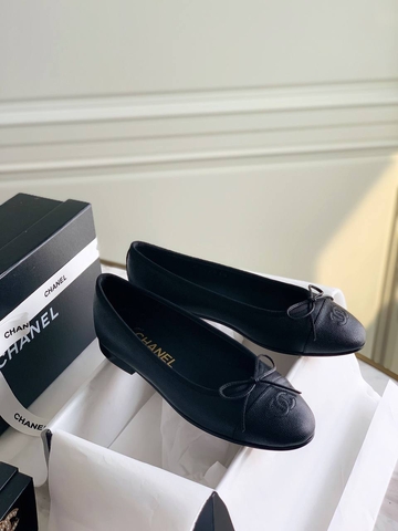 Chanel балетки женские натуральная кожа летние весенние / осенние черные премиум 868975FW