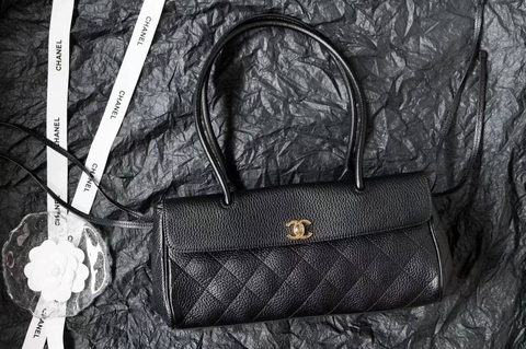 Chanel сумка женские натуральная кожа черные премиум 713388RA