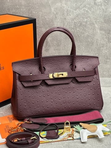 Hermes сумка женские натуральная кожа бордовые люкс 295416PN