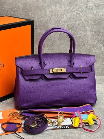 Hermes сумка женские натуральная кожа фиолетовые люкс 442449IA
