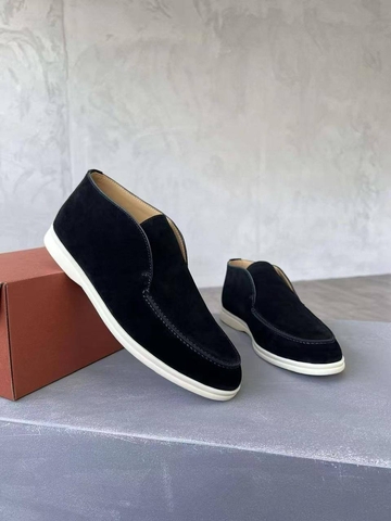 Loro Piana лоферы мужские натуральная замша зимние весенние / осенние черные премиум 650038MD