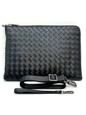 Bottega Veneta клатч мужские натуральная кожа черные люкс 627664ZY