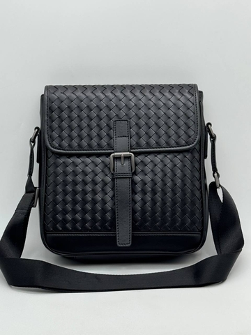 Bottega Veneta сумка мужские натуральная кожа черные люкс 385045LS