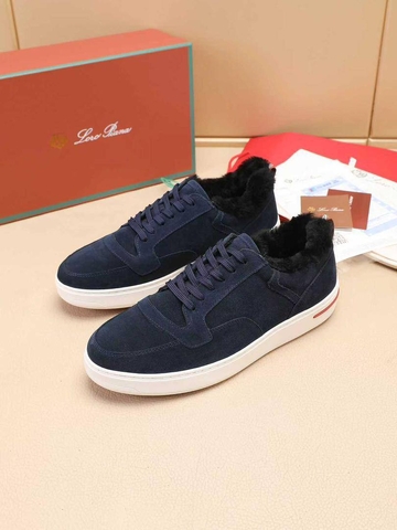 Loro Piana кроссовки мужские натуральная замша зимние синие люкс 542370GL