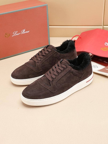 Loro Piana кроссовки мужские натуральная замша зимние коричневые люкс 637960YK