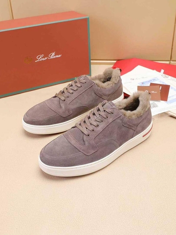 Loro Piana кроссовки мужские натуральная замша зимние розовые люкс 594520CU