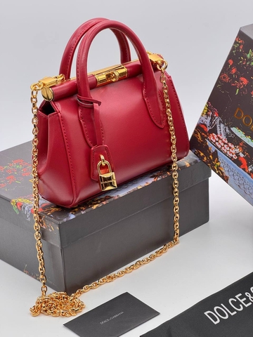 Dolce & Gabbana сумка женские натуральная кожа красные люкс 187082LV