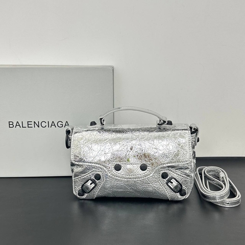 Balenciaga сумка женские натуральная кожа серебристые люкс 806396QN