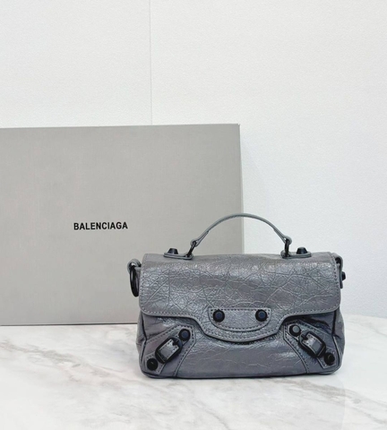 Balenciaga сумка женские натуральная кожа серые люкс 490151IK