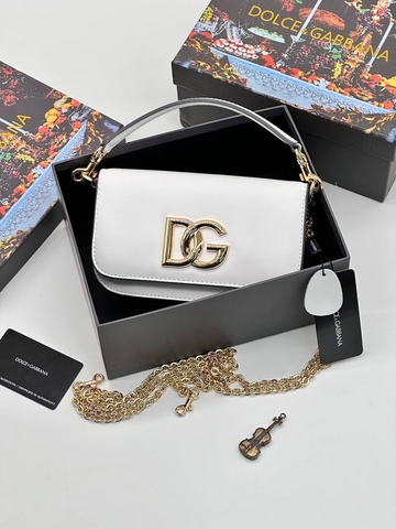 Dolce & Gabbana сумка женские натуральная кожа белые люкс 239041SM