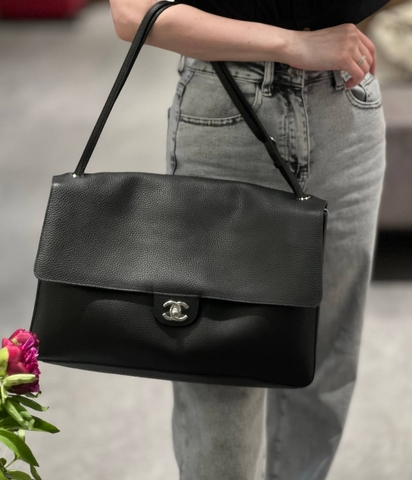Chanel сумка женские натуральная кожа черные премиум 347851JR