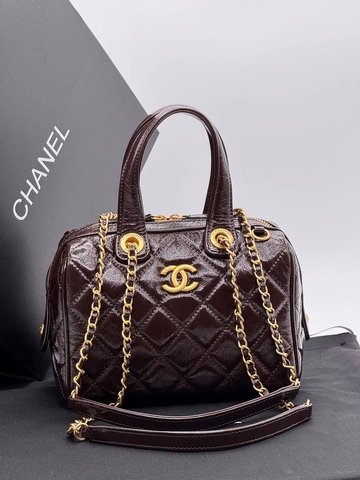 Chanel сумка женские натуральная кожа бордовые люкс 535362XO