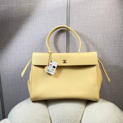 Chanel сумка женские натуральная кожа желтые бежевые премиум 441859JS