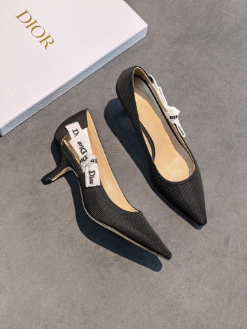 Dior J’adior туфли женские текстиль летние весенние / осенние черные премиум 366524RD