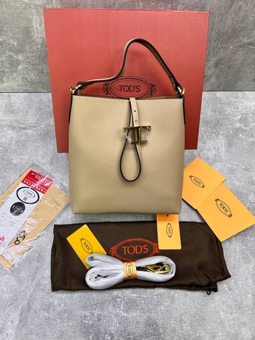 Tod’s сумка женские натуральная кожа бежевые люкс 699790UT