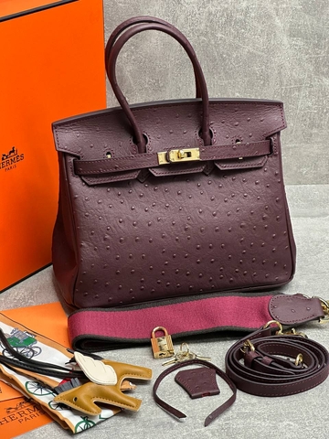 Hermes сумка женские натуральная кожа бордовые люкс 111648ON