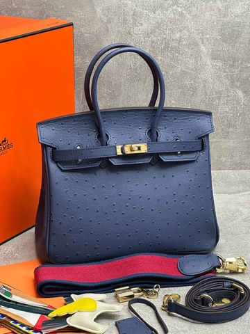 Hermes сумка женские натуральная кожа синие люкс 605257KI