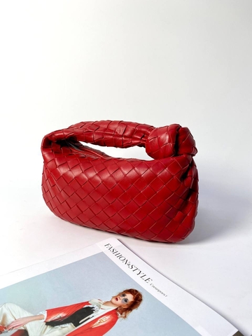 Bottega Veneta Jodie сумка женские натуральная кожа красные премиум 794861YB