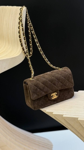 Chanel Boy сумка женские натуральная замша коричневые премиум 293103AS