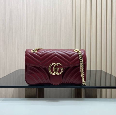Gucci сумка женские натуральная кожа бордовые премиум 907970YP
