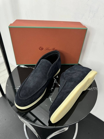 Loro Piana лоферы мужские натуральная замша зимние графитовые премиум 254669BQ