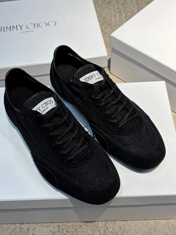 Jimmy Choo кроссовки женские текстиль натуральная замша летние весенние / осенние черные премиум 510390EC