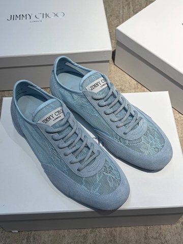 Jimmy Choo кроссовки женские текстиль натуральная замша летние весенние / осенние голубые премиум 871823DK
