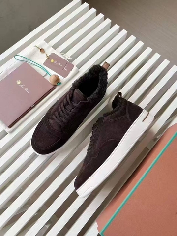 Loro Piana кроссовки мужские натуральная замша зимние коричневые премиум 709542LC
