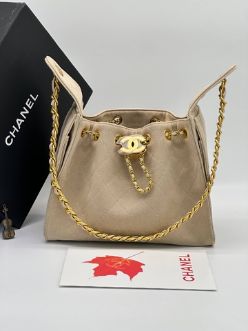 Chanel сумка женские натуральная замша бежевые люкс 751211DM
