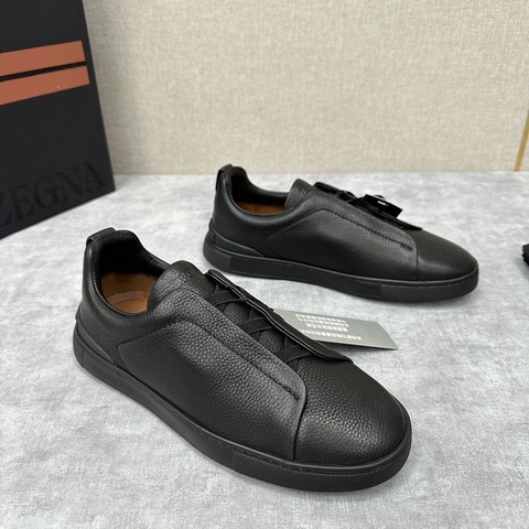 Ermenegildo Zegna кроссовки мужские натуральная кожа весенние / осенние черные люкс 502448QE