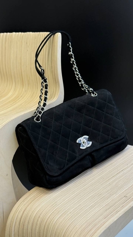 Chanel Boy сумка женские натуральная замша черные премиум 499683HT