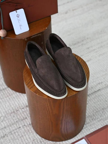 Loro Piana Summer walk suede лоферы мужские натуральная замша весенние / осенние коричневые премиум 955858TY