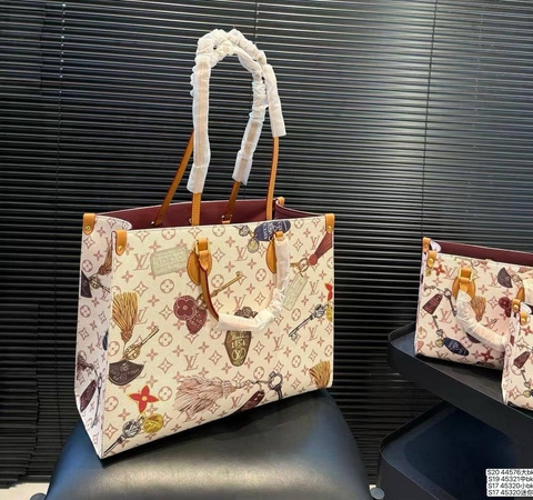 Louis Vuitton сумка женские канва натуральная кожа бежевые микс люкс 911665DC