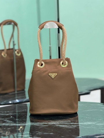 Prada Mariner Re-Nylon small bucket bag сумка женские текстиль нейлон коричневые премиум 906398PR