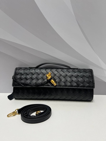 Bottega Veneta сумка женские натуральная кожа черные люкс 338405OY