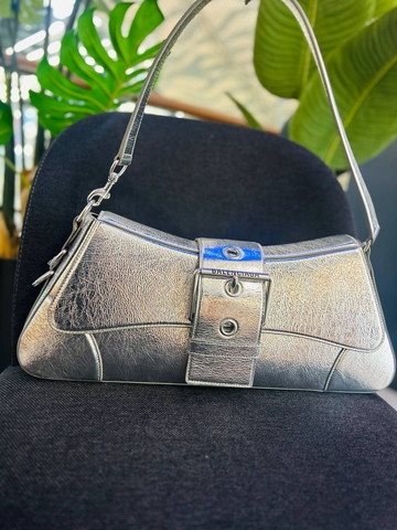 Balenciaga сумка женские натуральная кожа серебристые премиум 777855NS